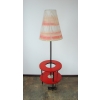 lampa stojąca z półką design PRL czerwony blat